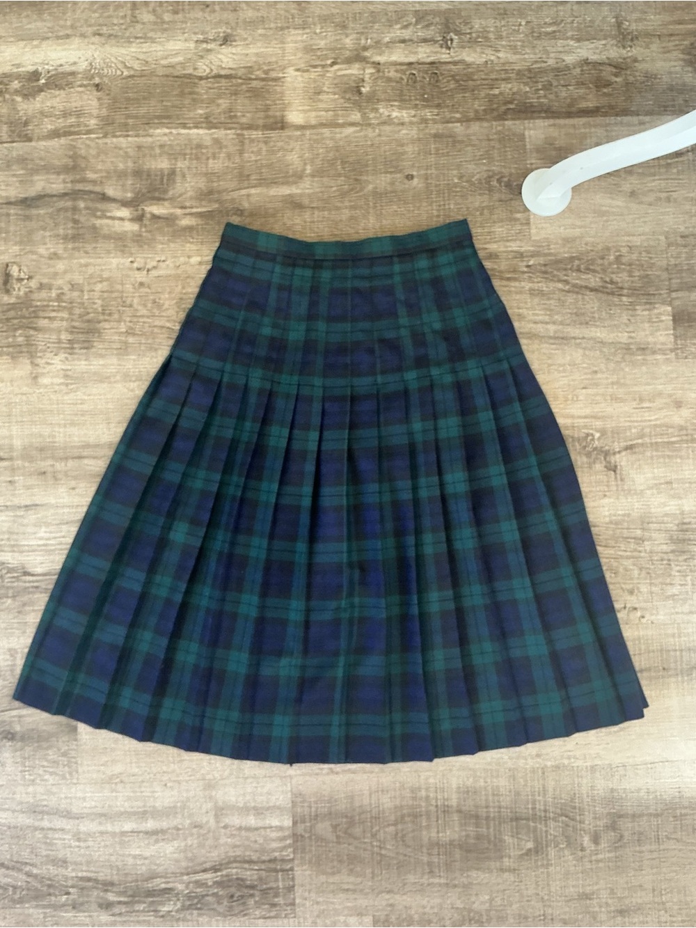 Vtg Moffat Woollens Black Watch Plaid Pleated Kilt Skirt Scotland Academic 14